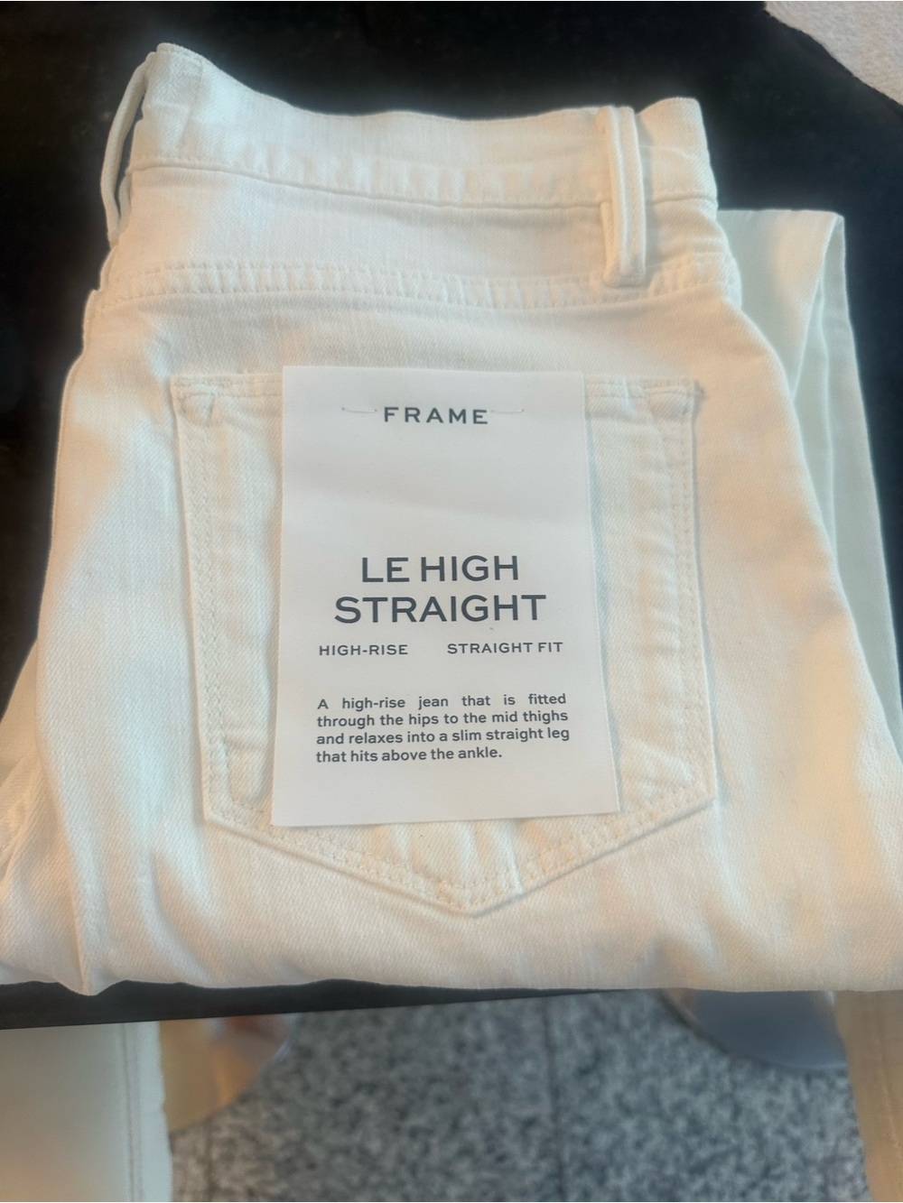 Frame Denim Le High Straight High-Rise Jeans in White